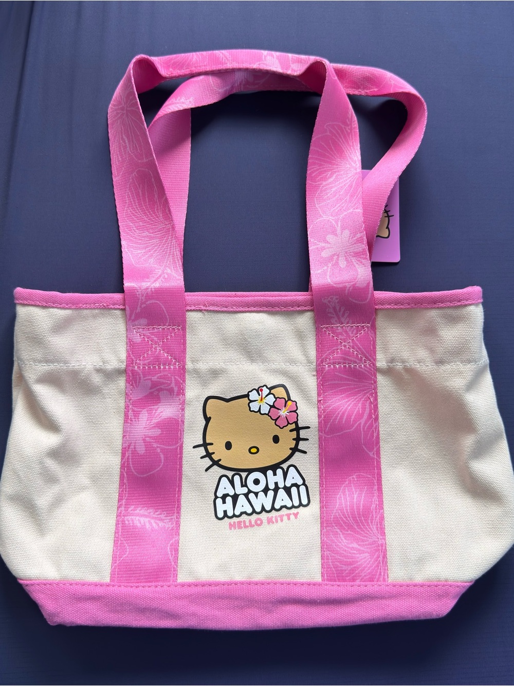 Hello Kitty Aloha Hawaii Pink and Cream Tote Bag
